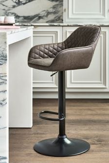 Monza Faux Leather Peppercorn Brown Hamilton Adjustable Height Arm Kitchen Bar Stool (M29621) | €202.50