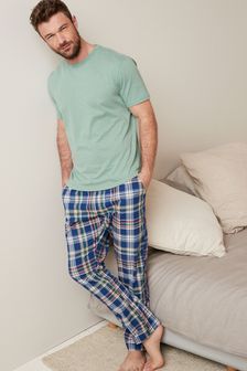 Green/Blue Check Cotton Pyjama Set (M31793) | R406