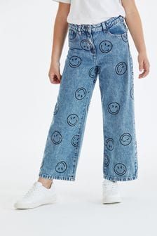 SmileyWorld License Print Wide Straight Jeans (3-16yrs) (M32243) | €22.50 - €29