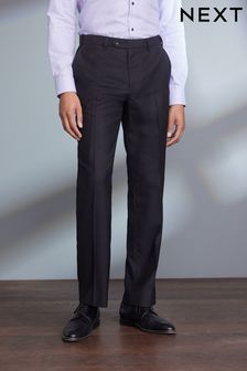 Black Regular Fit Signature 100% Wool Trousers With Motion Flex Waistband (M32922) | $82