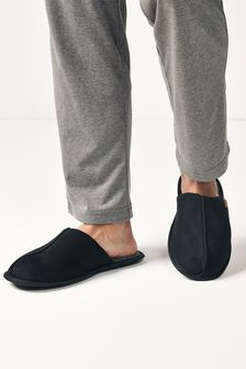 Black Check Sock Mule Slippers (M33237) | OMR8