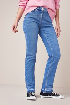 Hellblau, heruntergelassener Saum - Slim-Fit-Jeans (M33282) | 16 €