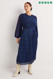Boden Blue Pleated Pretty Dress (M33318) | €81