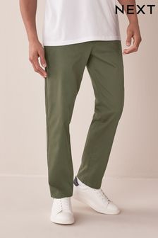 Khaki Green - Straight Fit - Stretch Chino Trousers (M33590) | MYR 104