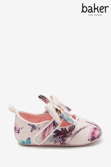 Baker by Ted Baker White Ground Floral Mary Jane Shoes