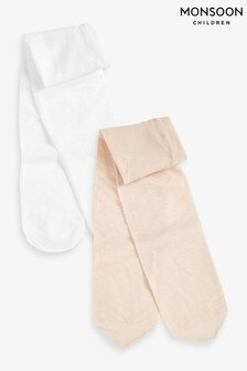 Lot de 2 collants Monsoon habillés assortis à pois bébé