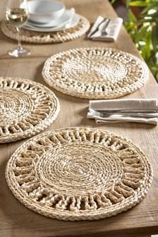 Set of 4 Natural Woven Placemats (M34237) | 11,800 Ft