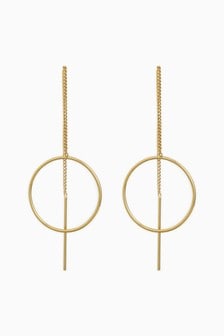 Gold Plated Fine Pull Through Earrings (M35304) | $12