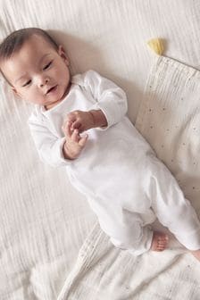 לבן - חליפת שינה ללא כפות רגליות לתינוקות Skin Kind (גילאי 0 עד 2) (M35395) | ‏35 ₪ - ‏39 ₪