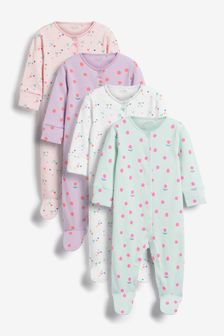 Bright Pink/Green Baby 4 Pack Sleepsuits (0mths-3yrs) (M35424) | ₪ 77 - ₪ 85