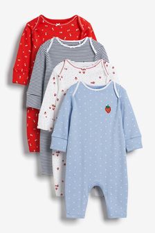 Red/Navy/White 4 Pack Footless Sleepsuits (0mths-3yrs) (M35425) | ₪ 77 - ₪ 85
