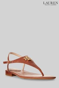 Světle hnědá - Kožené sandály Lauren Ralph Lauren Ellington s logem (M35496) | 2 705 Kč