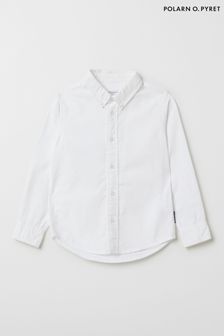 Polarn O. Pyret White Organic Cotton Oxford Shirt (M36162) | OMR16 - OMR17