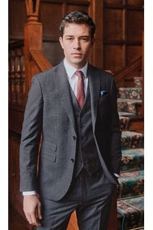 Blue Check Signature Empire Mills Fabric Slim Fit Suit (M36167) | 179 €