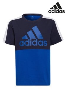 Modrá - Bílé tričko Adidas Essentials (M36269) | 540 Kč