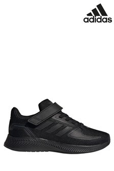 adidas黑色RunFalcon兒童及青少年綁帶學校運動鞋 (M36460) | NT$1,310