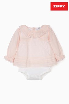 Zippy Pink Plumeti Bodysuit Blouse (M36764) | €25