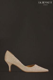 LK Bennett Metalic Hazel Champagne Glitter D'Orsay Courts (M36828) | €153