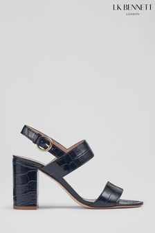 L.K. Bennett Blue Raya Croc-Effect Leather Sandals (M36833) | 308 €