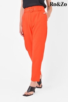 Ro&Zo Orange High Waisted Belted Trousers (M36896) | €46