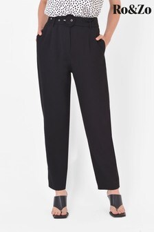 Ro&Zo Black High Waisted Belted Trousers (M36897) | 42 €