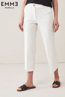Emme Marella Filovia White Wide Leg Trousers (M37007) | €54