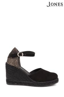 Jones Bootmaker Black Arabella Ladies Leather Wedge Sandals (M37083) | ₪ 448