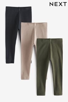 Caqui/piedra - Pack de 3 leggings de canalé (3 meses-7 años) (M37171) | 19 € - 25 €