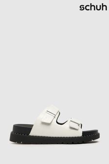 Schuh Tess White Croc Studded Footbed Sandals (M37477) | 40 €