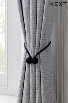 Black Set of 2 Magnetic Curtain Tie Backs (M37544) | $18