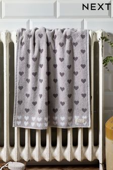 Grey Hearts Towel