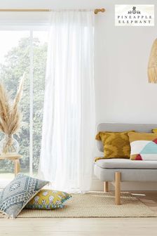 Pineapple Elephant Aletta 簇絨條紋薄紗單幅透明窗簾 (M38302) | NT$750