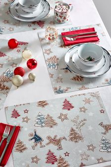 Set of 4 Gingerbread Wipe Clean Placemats with Linen (M38806) | 26 €
