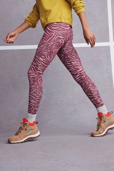 Berry Red Animal Print Next Active Sports Fleece Leggings (M39024) | €14.50