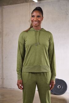 Khaki Green Soft Touch Yoga Hoodie (M39042) | CA$58