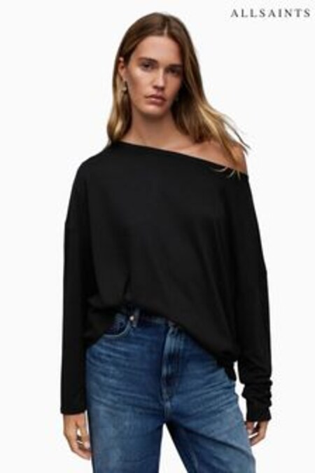 أسود - رداء علوي بكتف ساقط Rita من AllSaints  (M39983) | 272 د.إ
