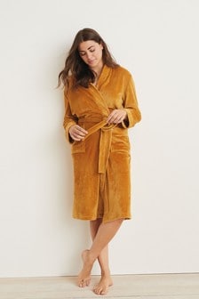 Ochre Yellow Supersoft Dressing Gown (M40074) | $30
