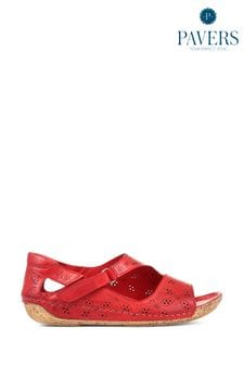 Pavers Red Leather Flat Sandals (M41265) | 54 €