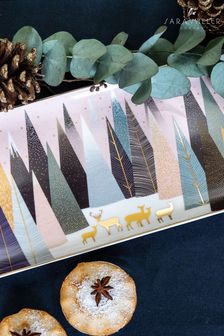 Sara Miller Pink Portmeirion Frosted Pines Christmas Sandwich Tray (M41358) | TRY 505
