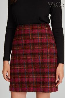 M&co Red Boucle Check Skirt (M41589) | 46 €