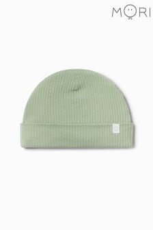 Зеленый - Вязаная шапка в рубчик из биохлопка и бамбука MORI (M41596) | €16