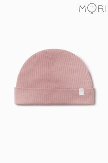 Розовый - Вязаная шапка в рубчик из биохлопка и бамбука MORI (M41597) | €16