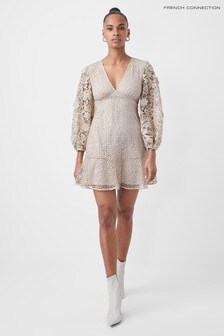 French Connection Nude Caballo Sequin V-Neck Dress (M41681) | ₪ 521