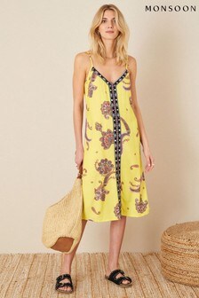 Monsoon Yellow Ashley Paisley Print Dress (M41706) | 66 €