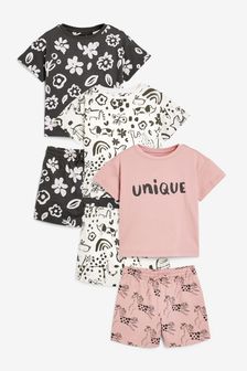 Pink/Black Unicorn Character 3 Pack Short Pyjamas (9mths-8yrs) (M41868) | $31 - $40