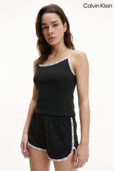 Calvin Klein Womens Black Ore Logo Tape High Waist Runner Shorts (M41885) | AED233