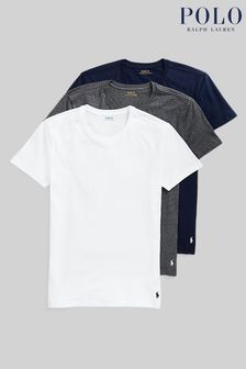 Bleu marine/gris/blanc - Lot de 3 t-shirts Polo Ralph Lauren à manches courtes et col ras du cou (M42016) | €61