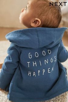 Albatru bleumarin cu slogan - Jachetă ușoară din jerseu pentru bebeluși (0 luni - 3 ani) (M42145) | 83 LEI - 99 LEI