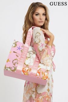Guess Pink Printed Tote Bag