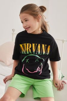 Black/Green Nirvana License Short Pyjamas (3-16yrs) (M42194) | $22 - $28